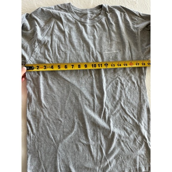 VANS Shirt Gray Long Sleeve Graphic Back Lightweight Crew Tee Skater - Picture 9 of 9